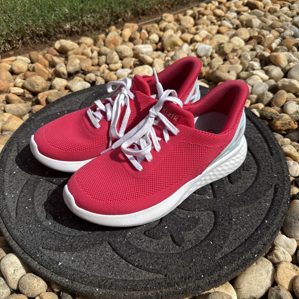 Kizik Athens Women's Size 8 Pink White Hands Free Slip On Athletic Sneaker Shoe